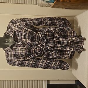 Torrid Purple Plaid Tie Longsleeve
